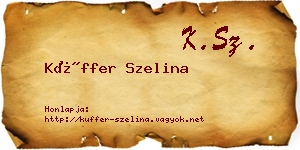 Küffer Szelina névjegykártya